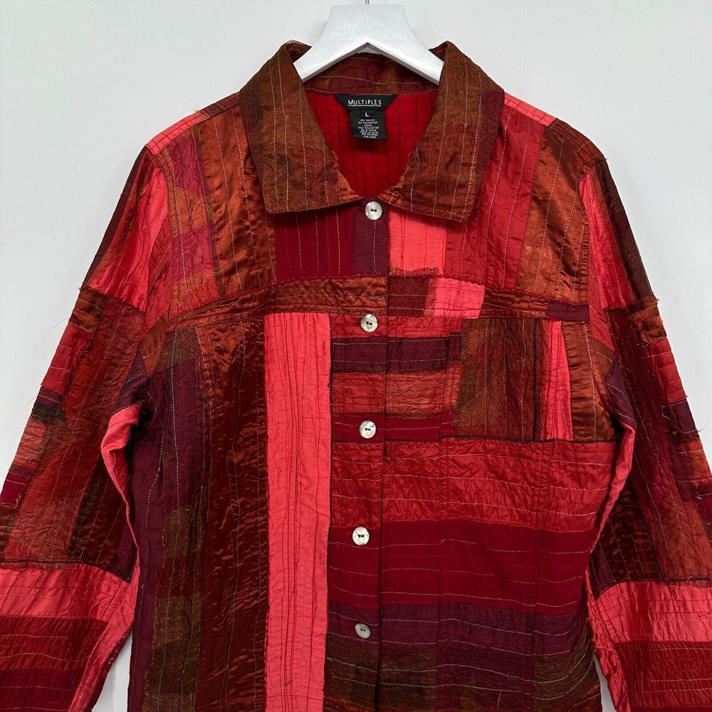 Vintage Multiples Jacket Quilted Patchwork Size L… - image 3